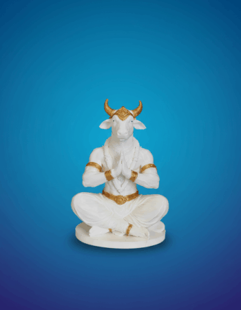 Exclusive Nandi Idol 4 Inches 3D Printed – Divine Nandi Statue with Namaste Pose for Home,Office,Car Dashboard